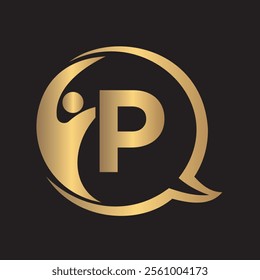 Human Life Logo combine with letter P vector template