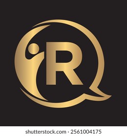 Human Life Logo combine with letter R vector template