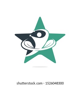 Human life logo icon of abstract human care vector. Human leaves star shape sign and symbol.