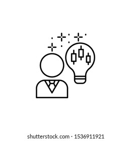 Human light bulb chart icon. Element of management icon