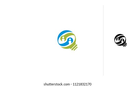 human light bulb idea logo logo icon