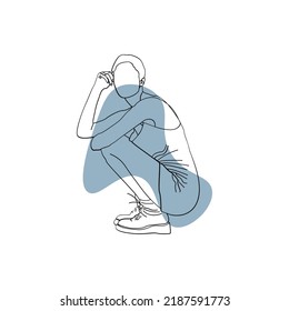 Human line art style. Vector illustration