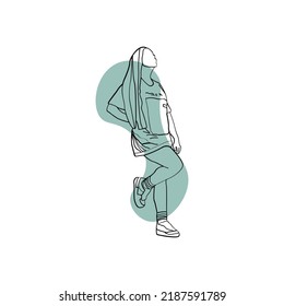 Estilo de la línea humana. Ilustración del vector