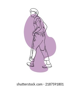 Human line art style. Vector illustration