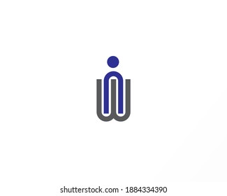 human line shape logo design icon