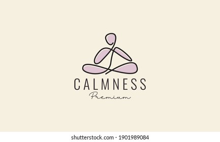 human line yoga logo symbol icon vector graphic design 