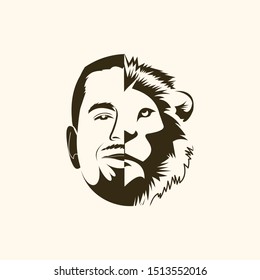 Human Of Lion Illustration Vector Logo
