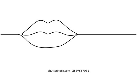 Human Lips Continuous Line Icon, lips continuous one line drawing, Lip Gloss Continuous Line Icon, Lips, illustration, Woman Lips Continuous Line Art Illustration