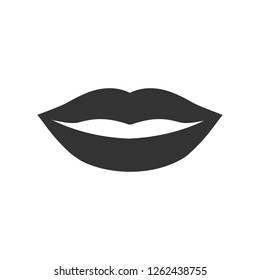 Human lips icon. Vector illustration, flat design.