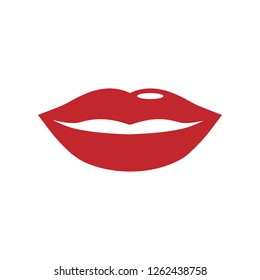 Human lips icon. Vector illustration, flat design.