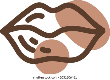Human lips, illustration, vector, on a white background.