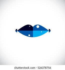 Human lips vector illustration, parts of woman face. Graphic element made in modernistic style.