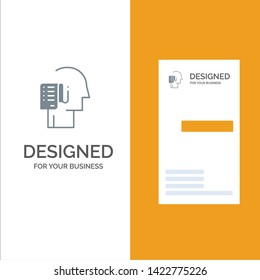 Human, List, Person, Schedule, Tasks Grey Logo Design and Business Card Template