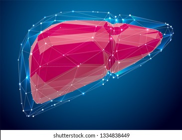human liver. 3d vector. health and medicine.organ seal