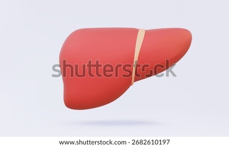 Human liver 3D vector icon medical anatomy education internal duct diagnosis Healthcare inflammation ache body system concept. on isolated pastel background. Eps 10 vector. illustration. elements