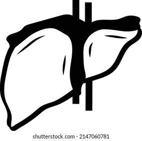 Concepto Hepatoma Humano, Icono de línea vectorial Hepatoma, Símbolo de sistema de órganos, Signo de anatomía humana, ilustración de material corporal humano