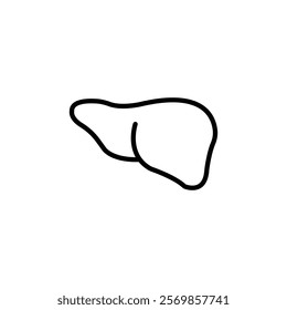 Human liver icon Black and white outline vector