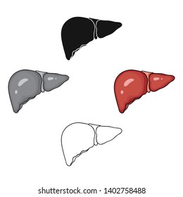 Human liver icon in cartoon,black style isolated on white background. Human organs symbol stock vector illustration.