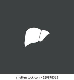 human liver icon isolated on black background