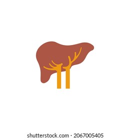 Logo-Design des menschlichen Leber-Symbols, Vektorgrafik