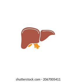Human liver icon logo design template vector