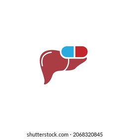 Human liver icon logo design template vector