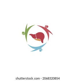 Human liver icon logo design template vector