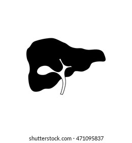 Human liver icon in simple style on a white background