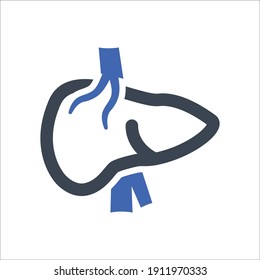 Human liver icon, Vector graphics