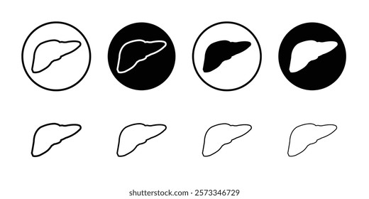 Human liver icon vector line logo mark or symbol set collection outline style