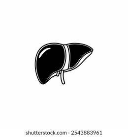 Ilustración vectorial de arte de línea de hígado humano