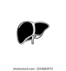 ilustração de vetor de arte de linha de fígado humano