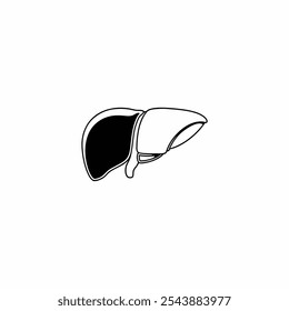 human liver line art vector illustration