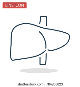 Human liver line icon for web and mobile design