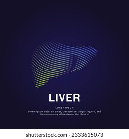 Human liver medical structure. Creative simple line art Vector logo liver silhouette on a dark background. liver care logo vector template. EPS 10