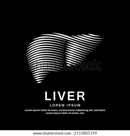 Human liver medical structure. Creative simple line art Vector logo liver silhouette on a dark background. liver care logo vector template suitable for organization, company, or community. EPS 10