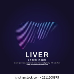 Human liver medical structure. Vector logo liver color silhouette on a dark background. liver care logo vector template suitable for organization, company, or community. EPS 10