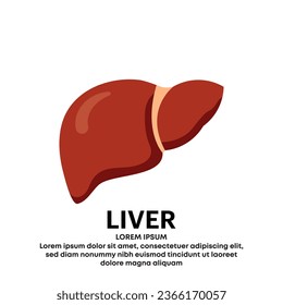 Human liver medical vector icon. simple Vector logo liver icon isolated on a white background. liver care vector design template - EPS 10 