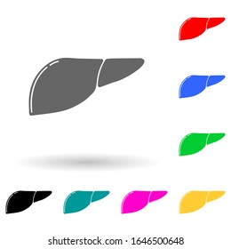 menschliches Leber-Mehrfarbensymbol. Einfache Bildyph, flache Vektorillustration von Symbolen für menschliche Teile für i und ux, Website oder mobile Applikationen
