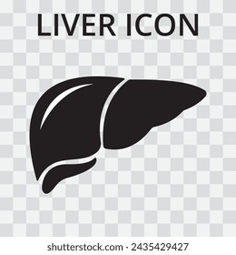 Human liver vector icon isolated on transparent background. Human liver icon with gallbladder flat vector icon for medical apps and websites design.