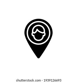icono de ubicación humana en vector. Logotipo