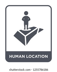 human location icon vector on white background, human location trendy filled icons from Maps and locations collection, human location simple element illustration