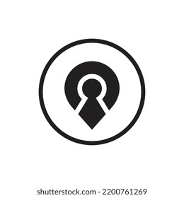 Human location logo, map pin logo template, gps tracker and people logo combination - Vector