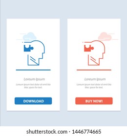 Human, Logical, Mind, Puzzle, Solution  Blue and Red Download and Buy Now web Widget Card Template