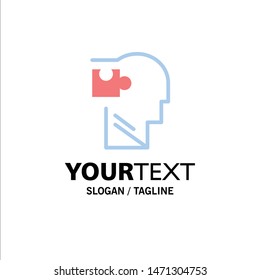 Human, Logical, Mind, Puzzle, Solution Business Logo Template. Flat Color. Vector Icon Template background