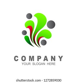 human logo abstract, charity logo template