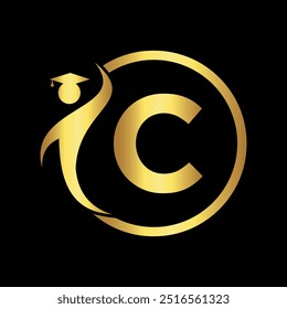 O logotipo humano combina com o modelo de vetor da letra C