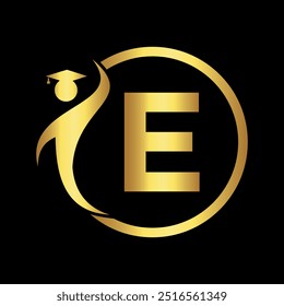 Human Logo combine with letter E vector template
