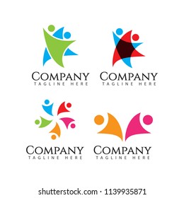 Human Logo Company Vector Template Design Illustration