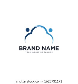 human logo design and cloud vector template